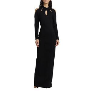Christian Cowan Long Sleeve Crepe Cut-Out Gown US 14 $1990